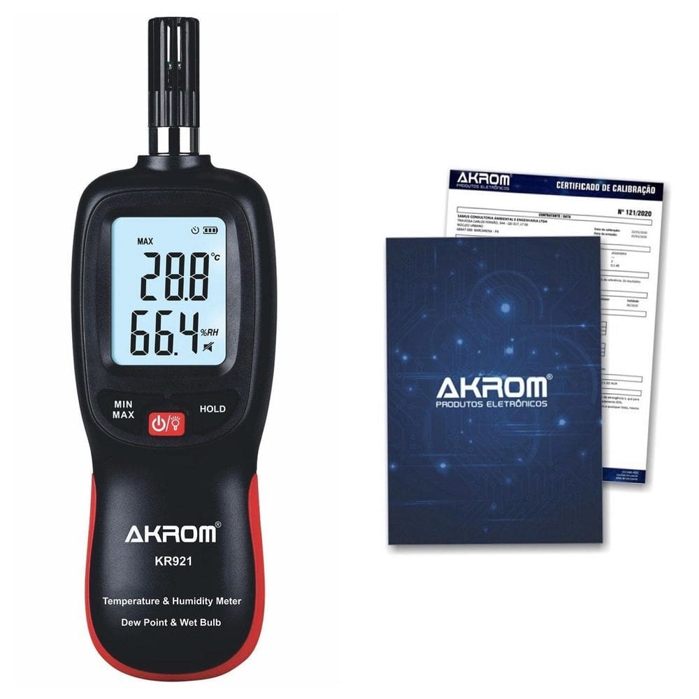 Medidor Temperatura E Umidade Psicrômetro Calibrado - Kr921