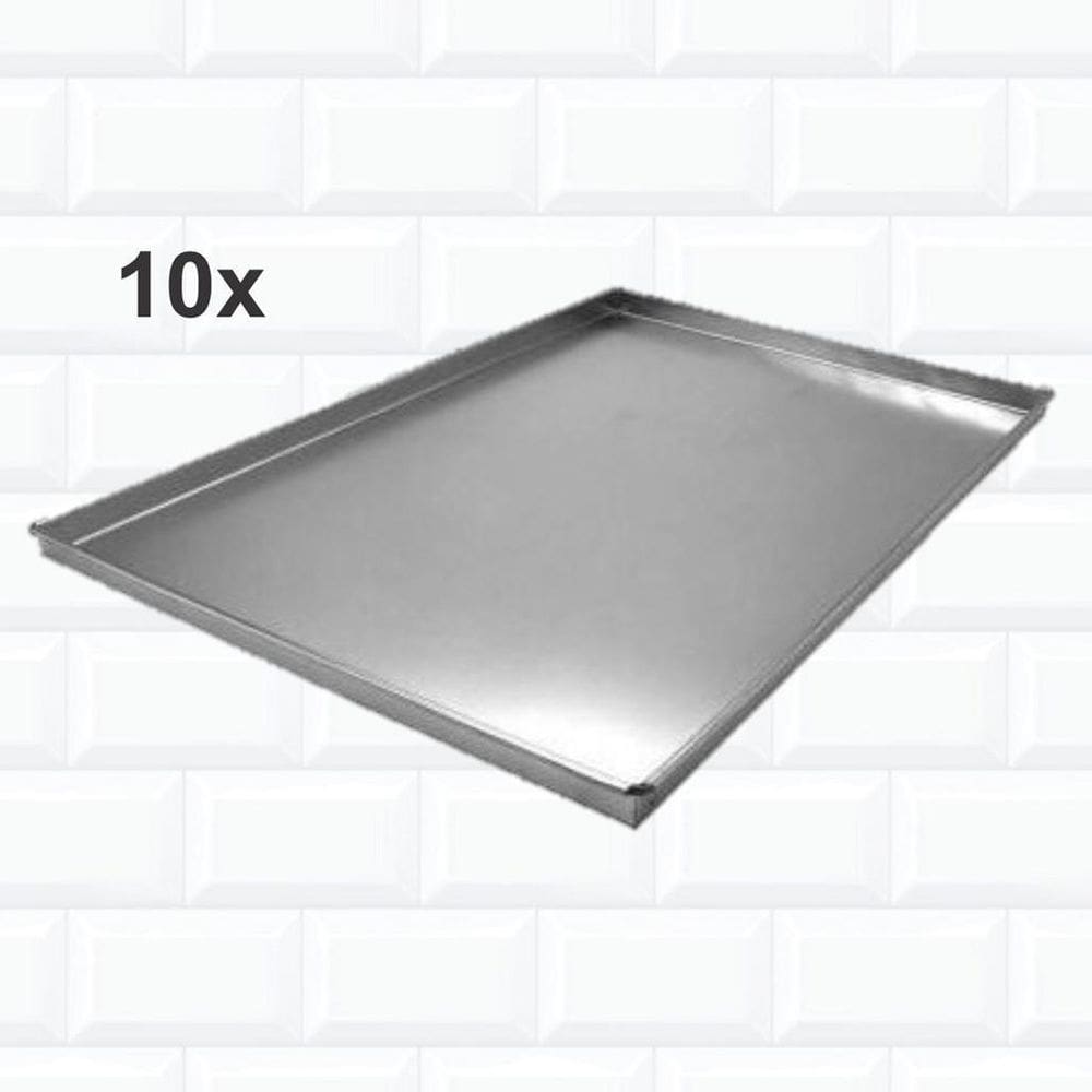 Kit 10 Formas De Alumínio Retangular Para Rocambole 40X30Cm