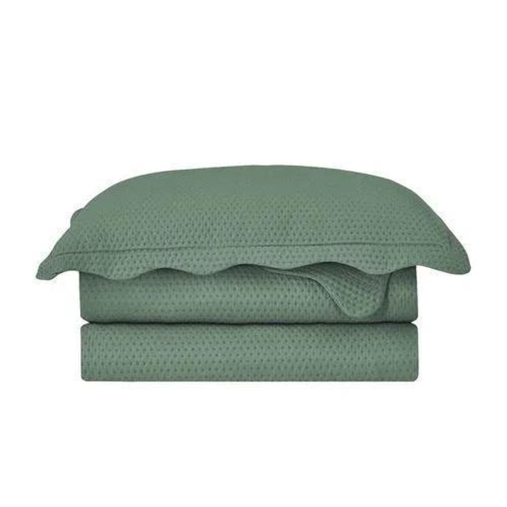 Kit Colcha / Cobre Leito King Bullet - Camesa Verde