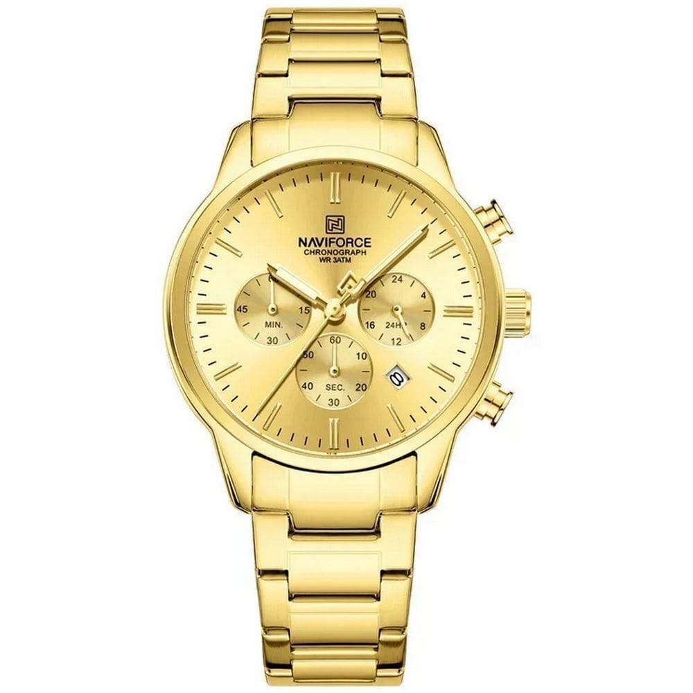 Relogio Masculino Esportivo Casual Quartzo Em Aço Inoxidável 30m À Prova Da Água Dourado