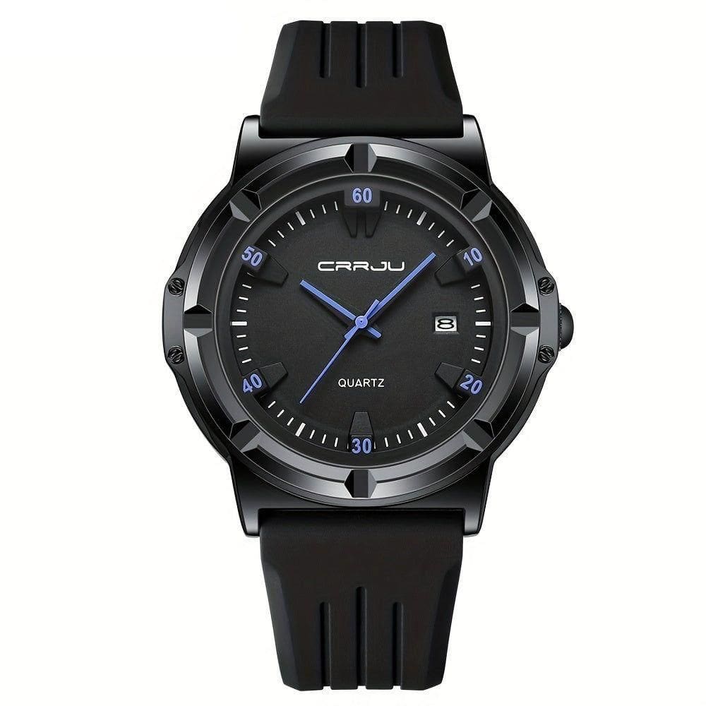 Relógio Analógico De Quartzo Com Pulseira Em Silicone Design Esportivo Azul