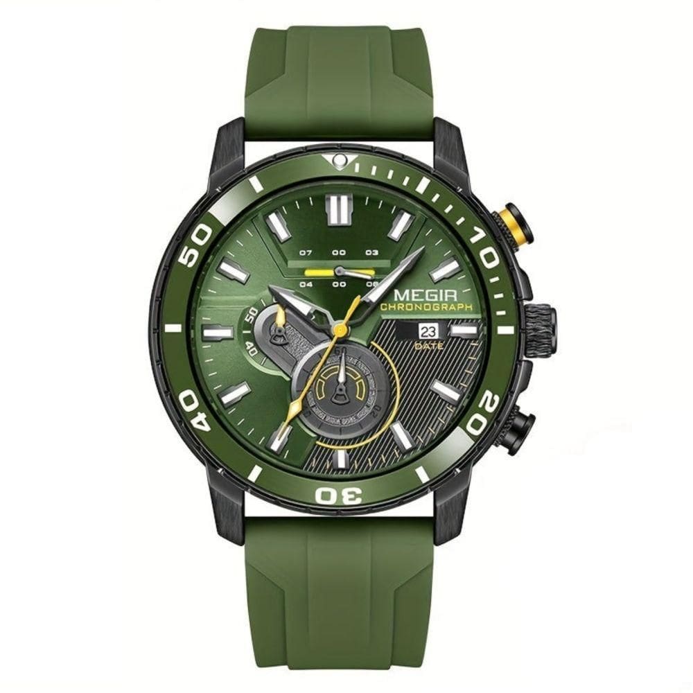Relógio Esportivo Estilo Casual Pulseira De Silicone Resistente à água 3atm Verde