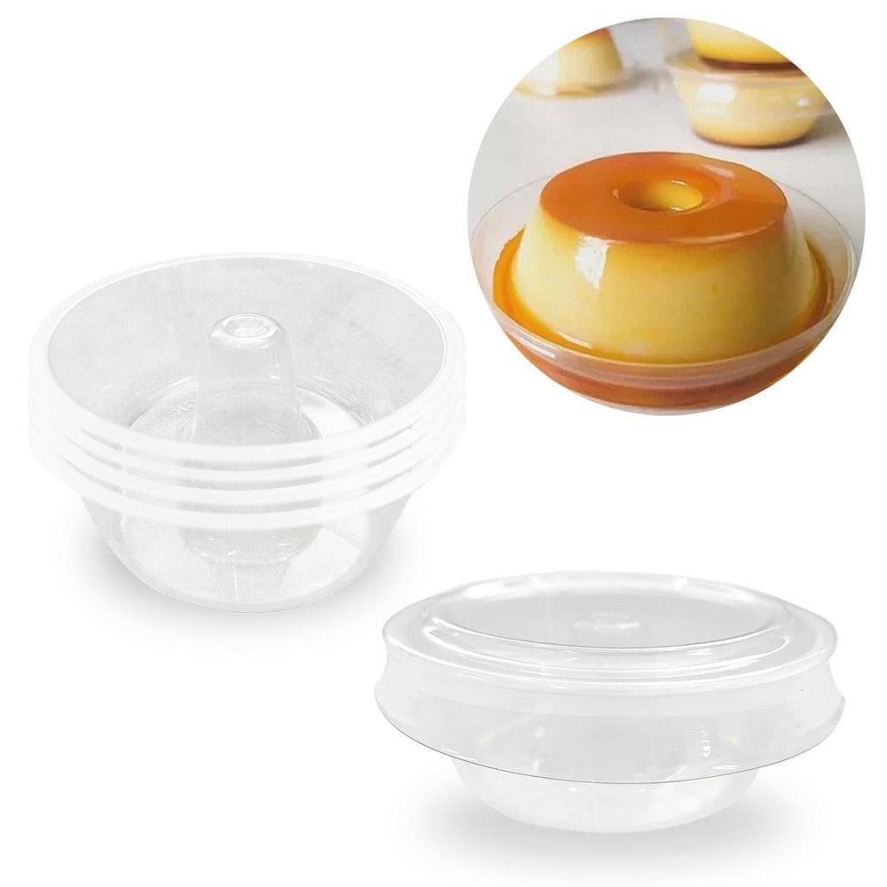 Kit Forma De Pudim Pequena Com Tampa 8,5X3Cm 50 Unidades