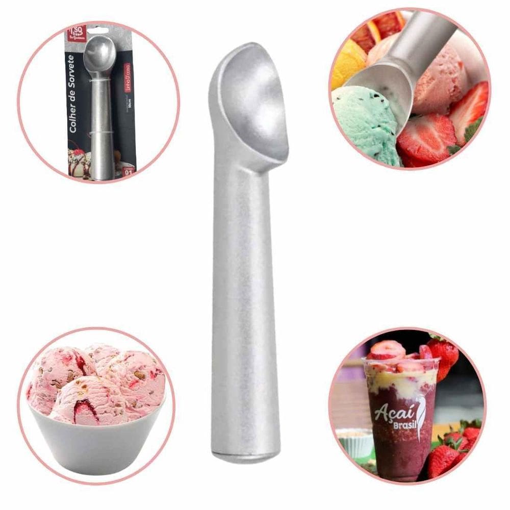 Colher Sorvete  Açaí Alumínio Maciço 110g