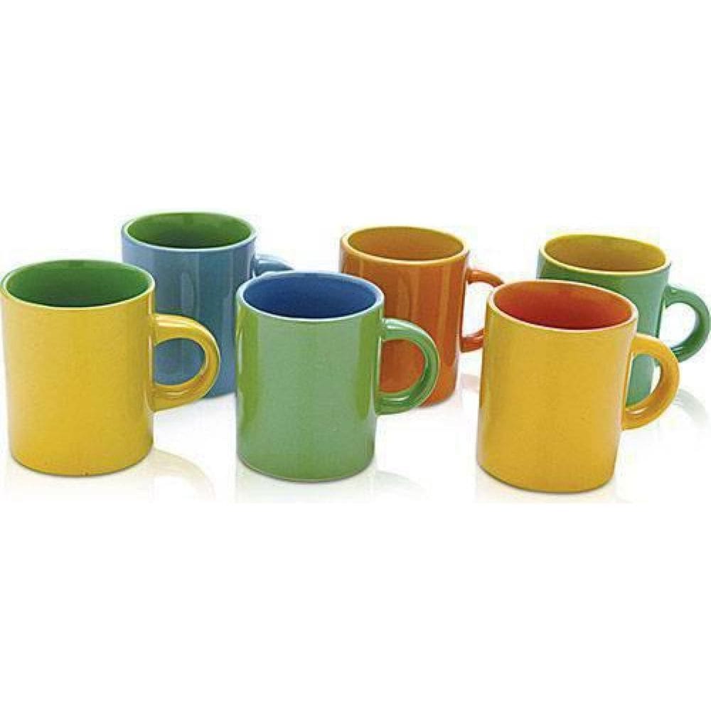 Mini Canecas Bicolor Para Café 6 Peças Mimo Style Multicor
