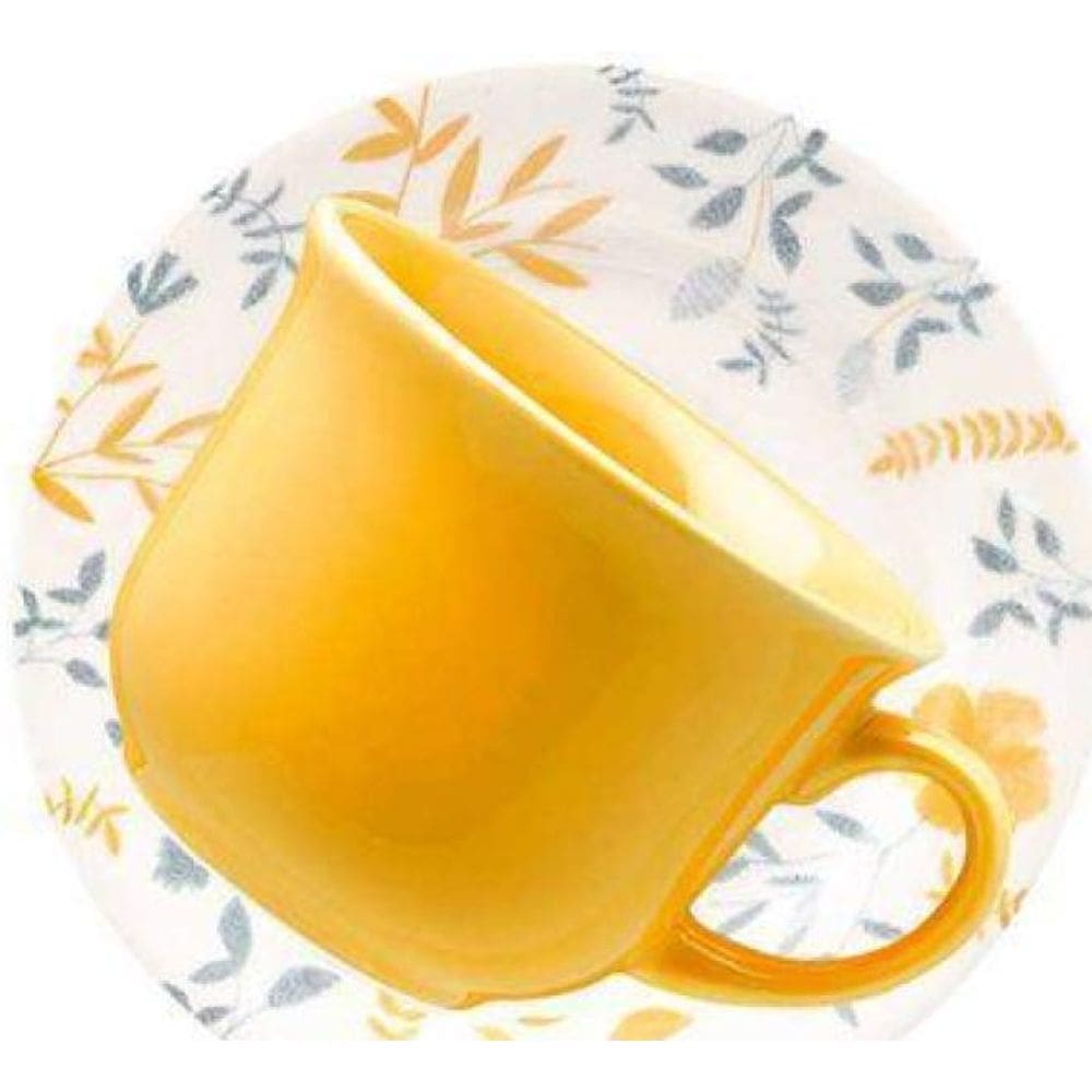 Jogo De 6 Xícaras Grandes 200 Ml Com Pires Donna Bem-Te-Vi