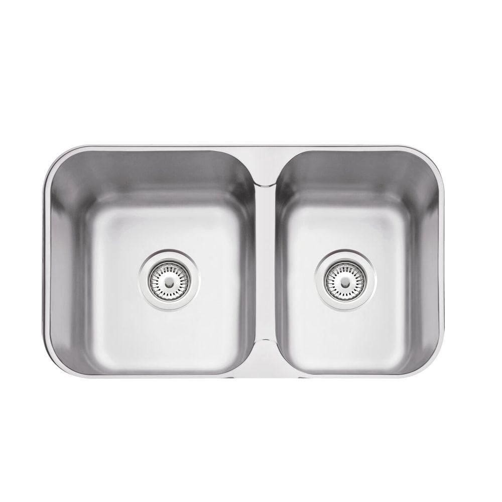 Cuba De Embutir/sobrepor Tramontina Isis 2c 34-28 Bs Em Aço Inox Acetinado 69x40 Com 2 Cubas
