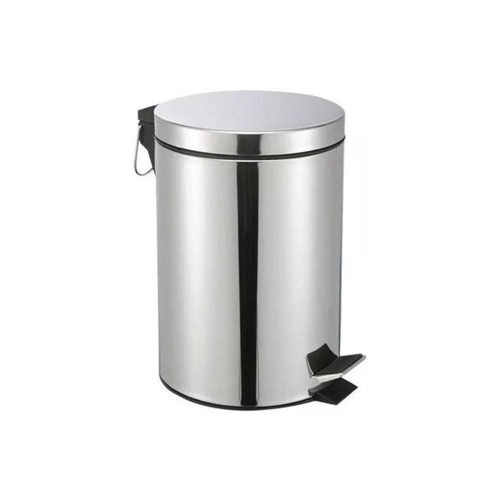 Lixeira Pedal Aço Inox 12 Litros Cesto Lixo Lata - Clink