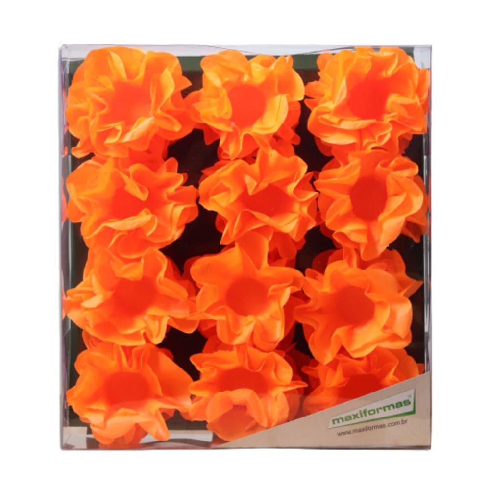 Forminha Happy Papel Seda Neon Laranja