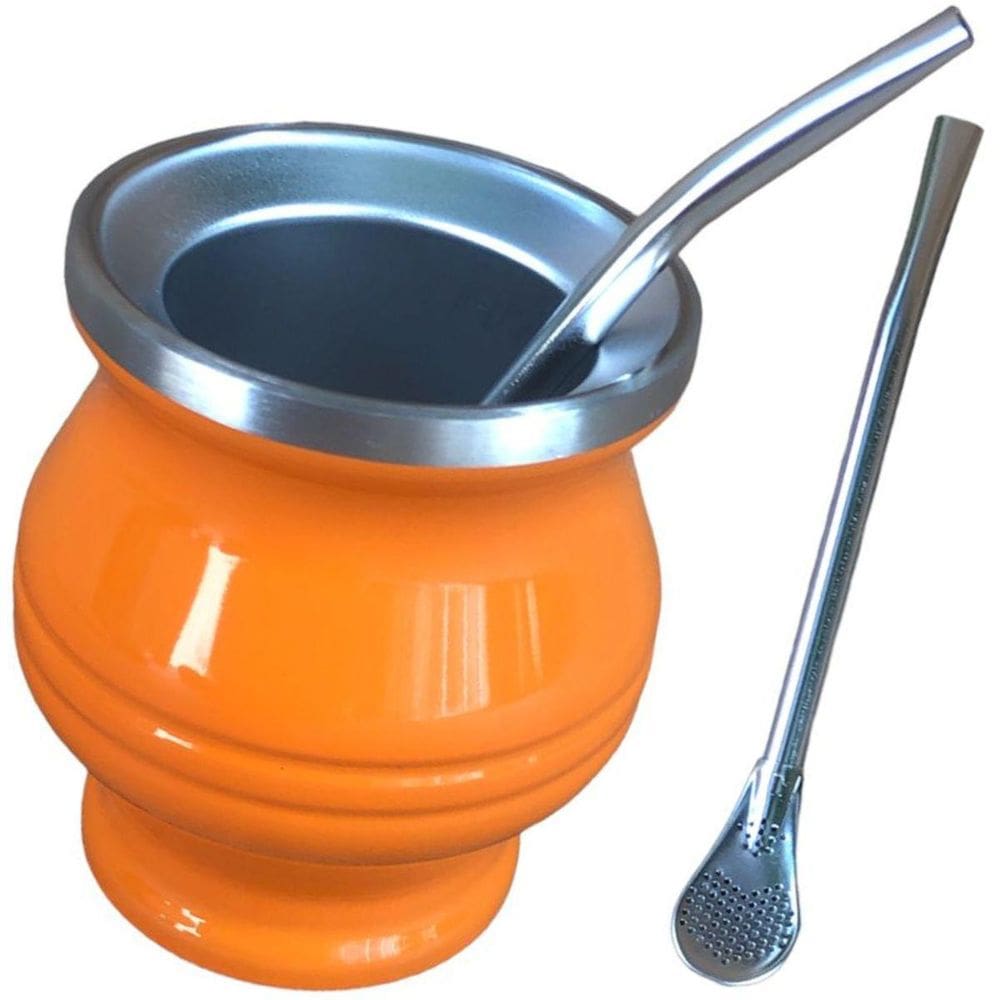 Cuia Terera Chimarrão Térmica Copo Inox Mate Bomba Canudo