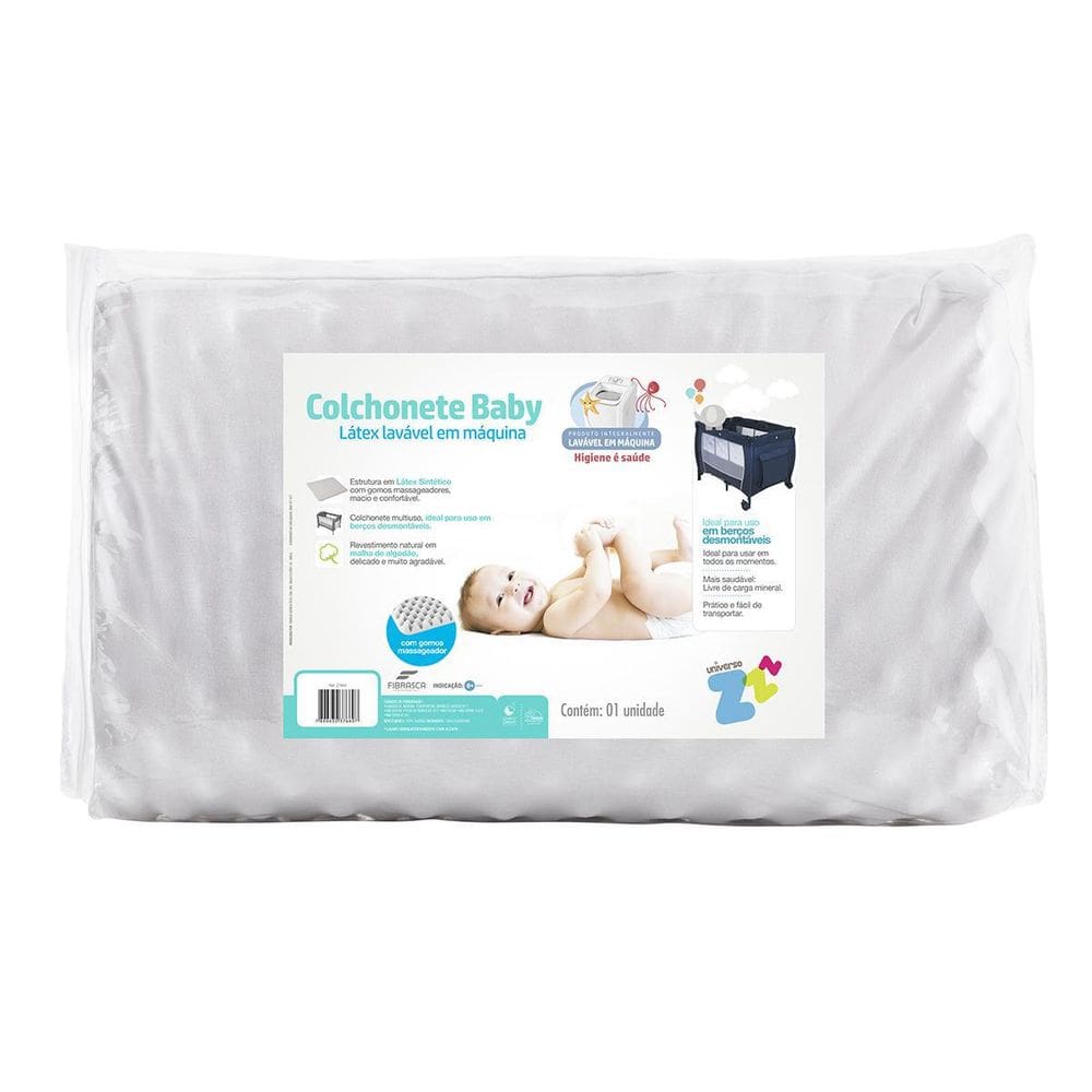 Colchonete Para Berço Desmontável Fibrasca Baby 65X90 Branco