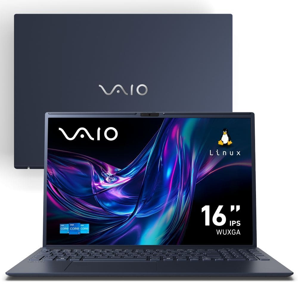 Notebook VAIO FE16 Intel® Core™ i5-1334U Linux 16GB RAM 512GB SSD 16” IPS WUXGA Antirreflexo - Cinza Grafite