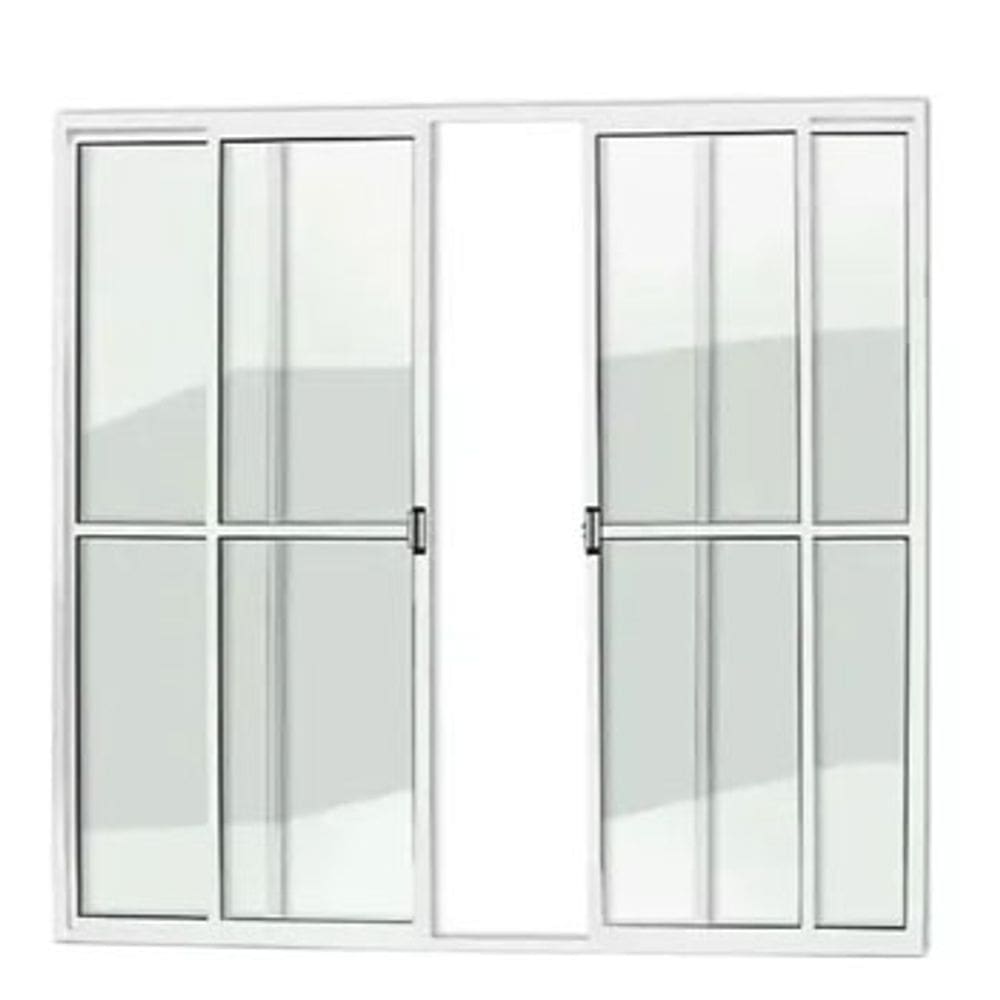 Porta Sacada 4 Folhas Aluminio Branco C/Trinco 2,10x2,00