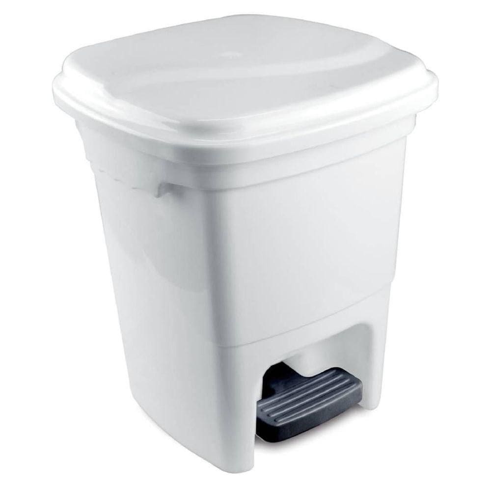 Lixeira Plástica Com Pedal 15l - Plasvale Branco