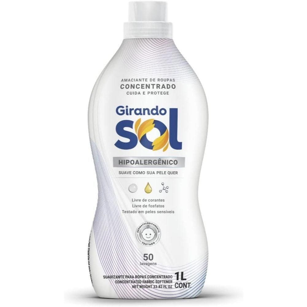 Amaciante Concentrado Hipoalergênico Para Roupas De Bebê Girando Sol 1 Litro