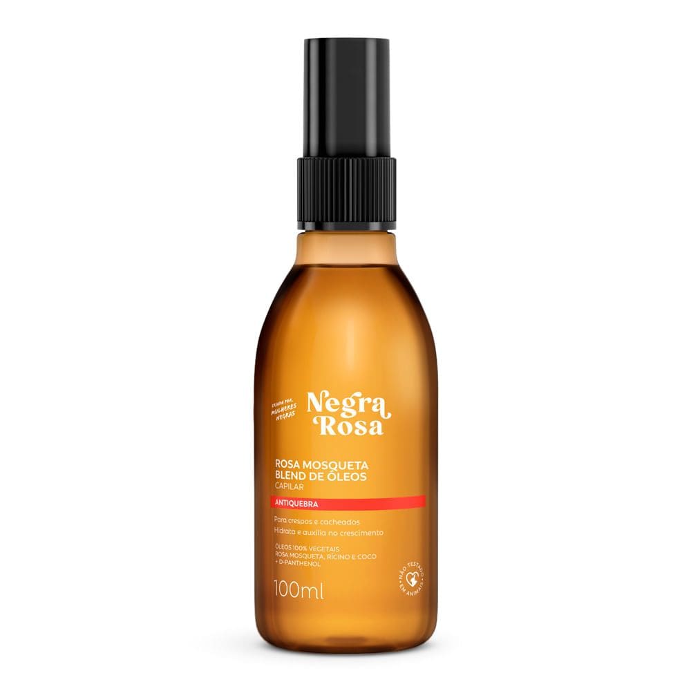 Óleo Capilar Rosa Mosqueta Blend de Óleos Negra Rosa Antiqueda 100ml