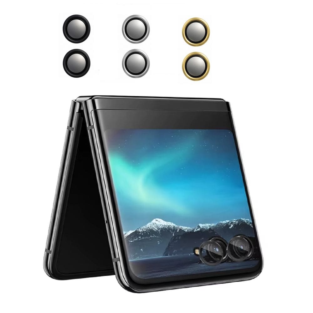 Película (Kit 02 Pçs) da Lente Câmera Lisa / Strass Para Motorola Razr 40 Ultra