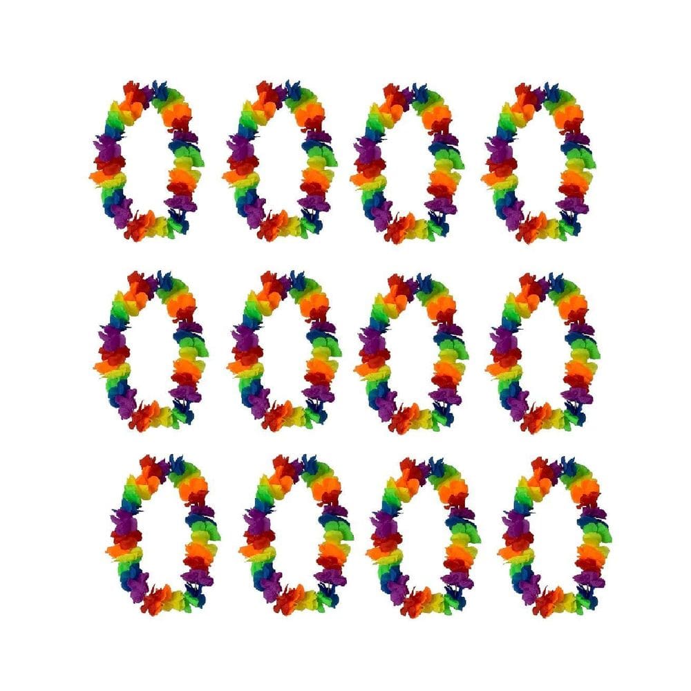 Kit 12 Colares Havaianos Grande Para Fantasia Carnaval Festa