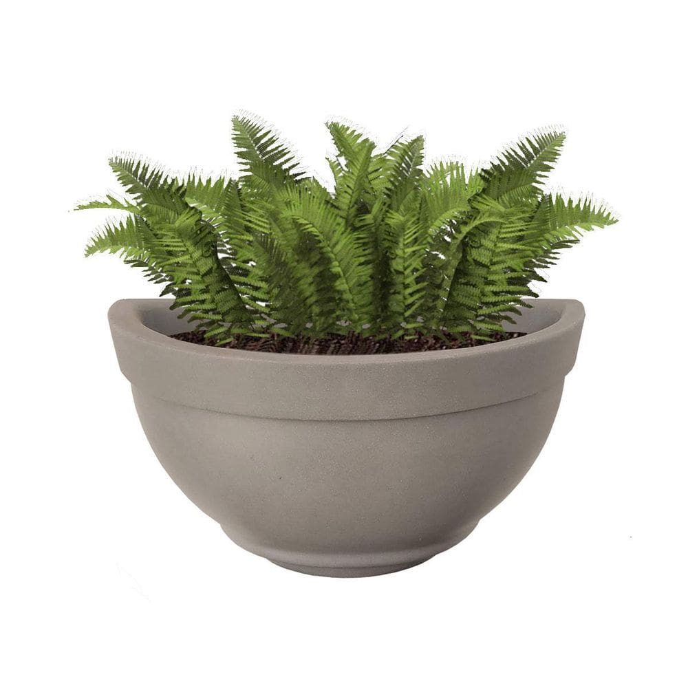 Vaso Parede Meia Lua Jardim Vertical Cinza Polietileno 20X38