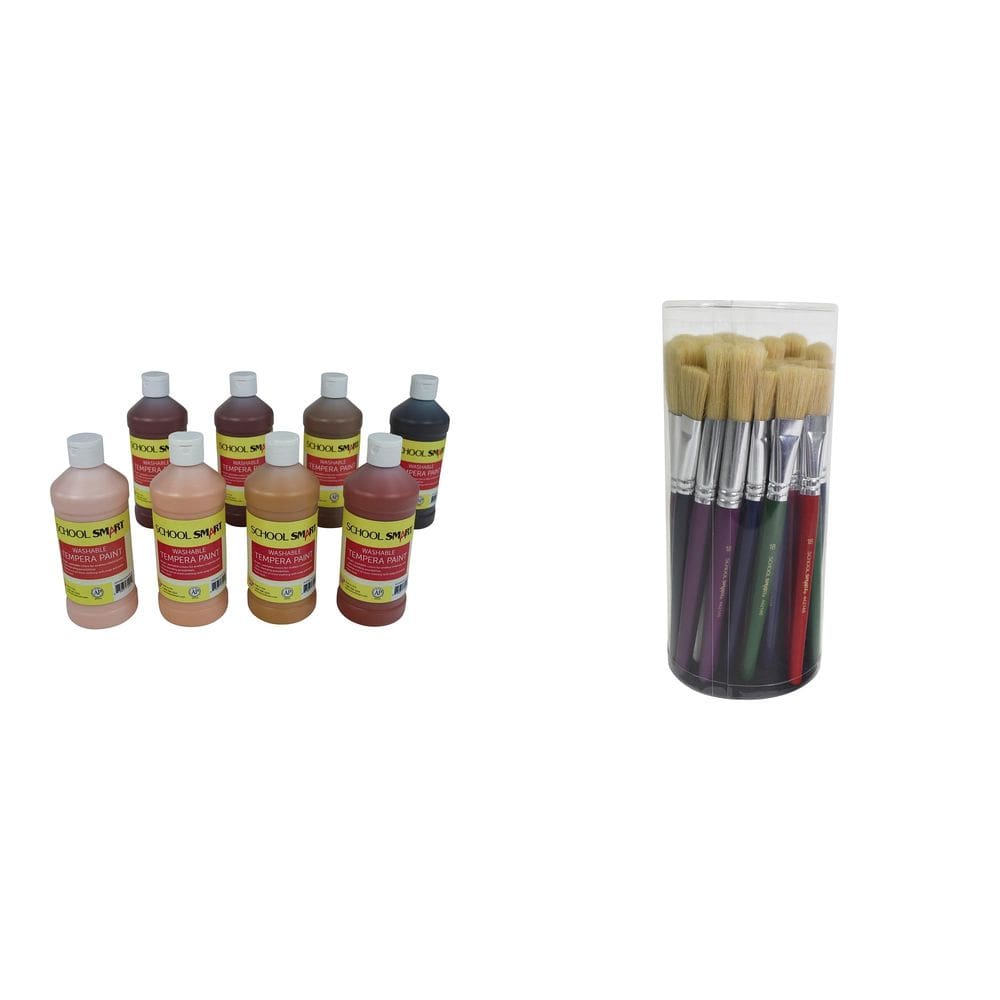 Conjunto de pintura Casafoyer lavável Tempera com escova de cabelo Stubby Ox