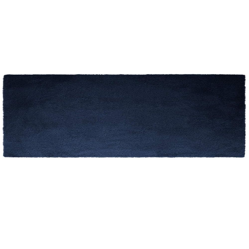 Tapete Passadeira Pele De Coelho Melody Jolitex Azul Marinho 66x180cm