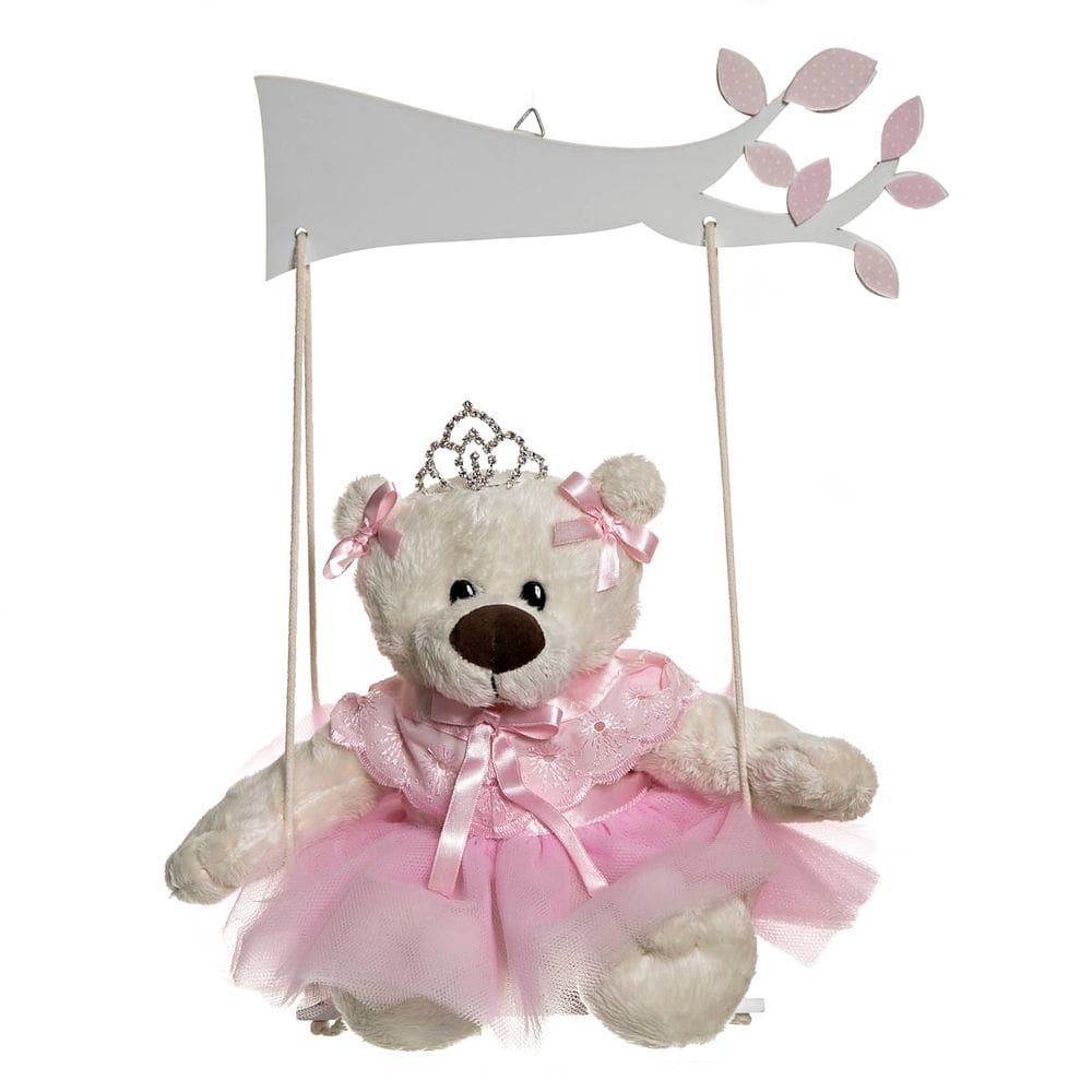 Balança Com Ursa Bailarina Rosa Quarto Bebê Infantil Menina