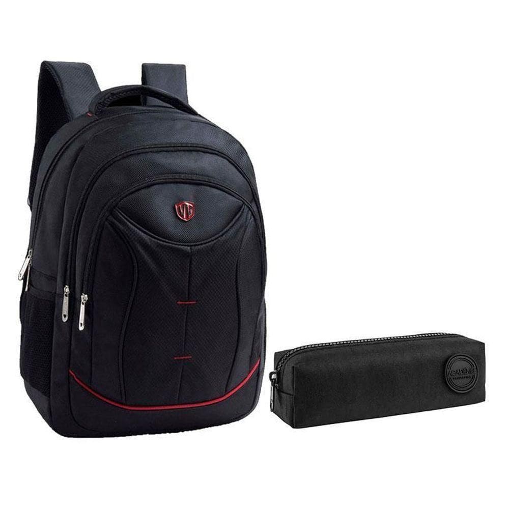 Kit Mochila Escolar Notebook Sbfp-6204 E Estojo Académie Preto - Fuseco