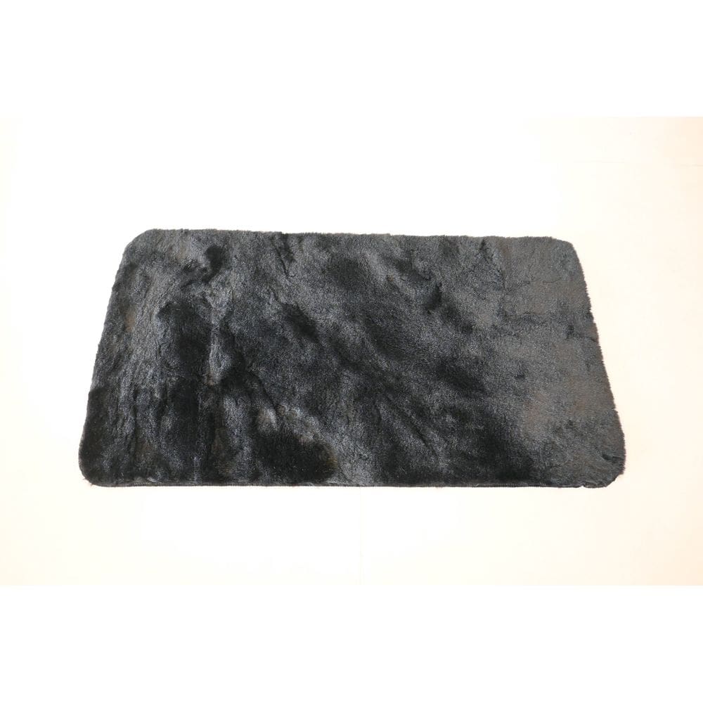 Tapete Passadeira Pele De Coelho Melody Jolitex Preto 66x180cm