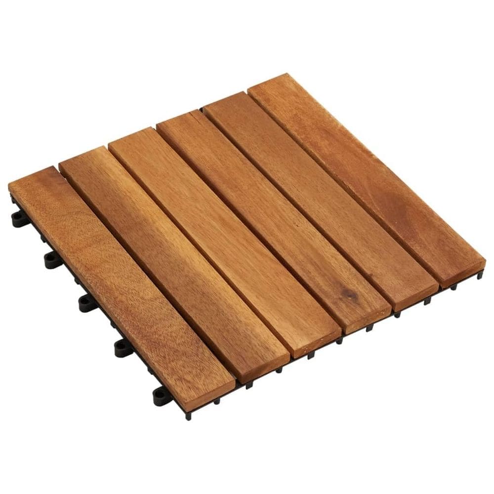 Telhas de deck vidaXL 10 peças de madeira maciça de acácia 30x30cm