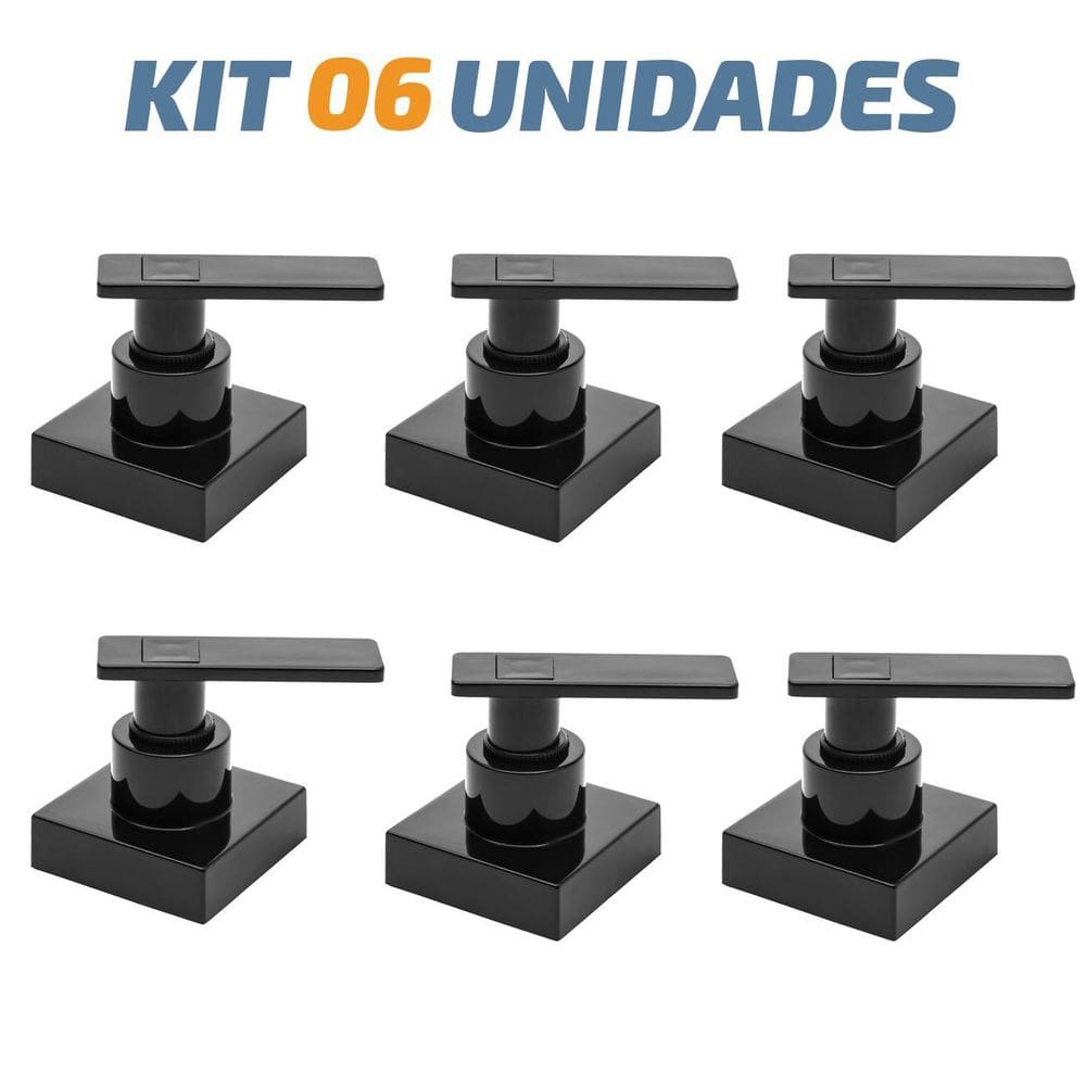 Kit 06 Acabamento C73 Preto Registro Pressão Deca