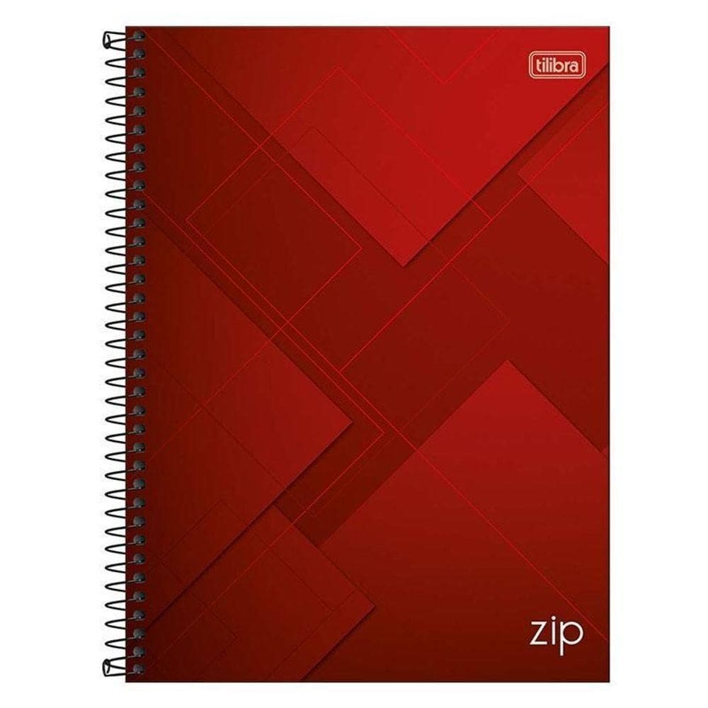 Caderno Espiral Universitário Zip 10 Matérias 200 Folhas Vermelho - Tilibra