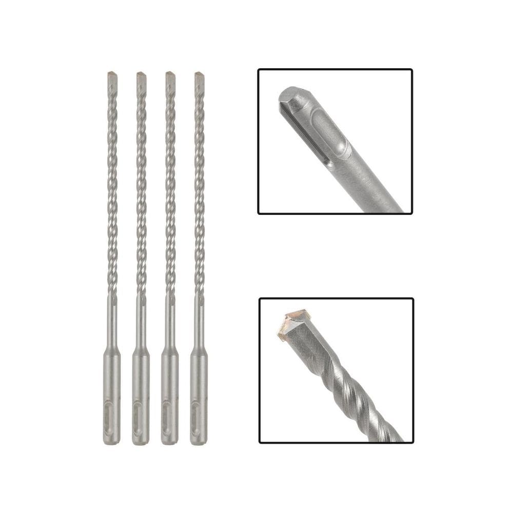 Jogo 4 Brocas Sds Plus 8X400 Mm Aço Carbono Tungstênio