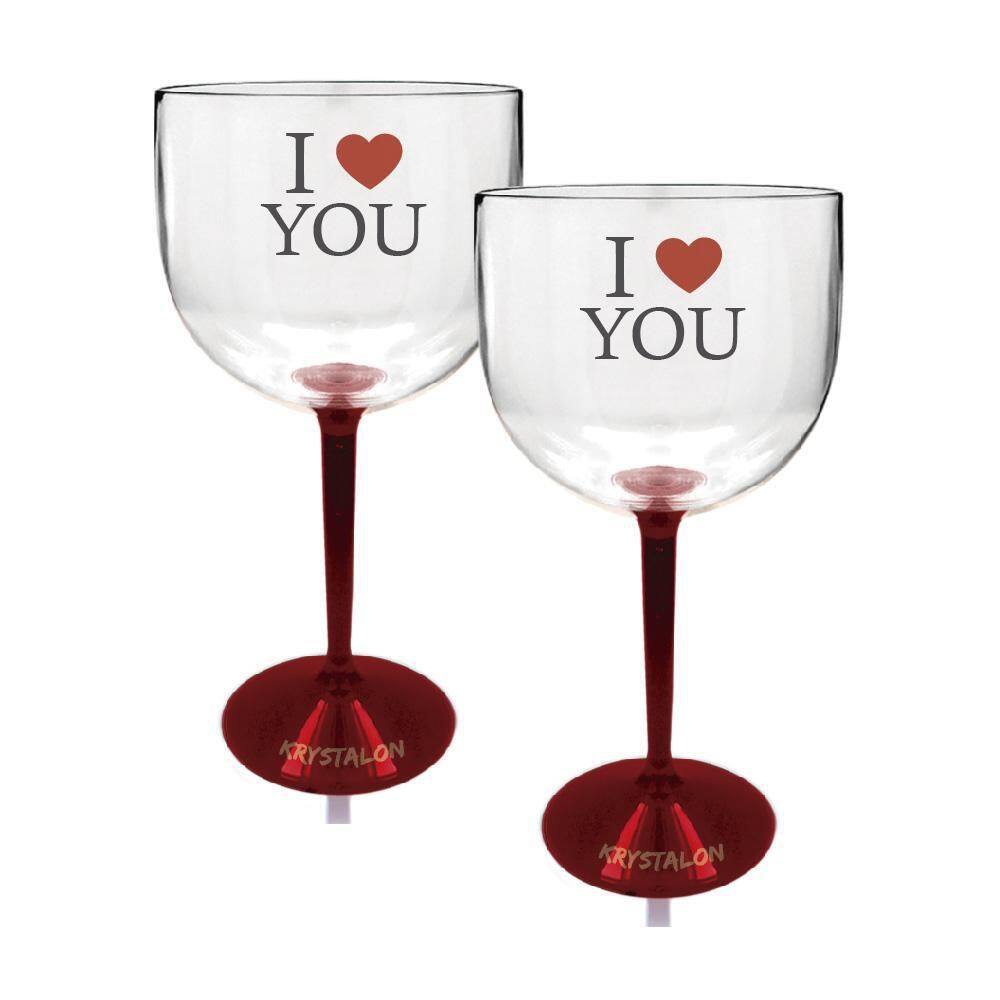 Kit 2 Taças Gin Bicolor Amo Você - Para Dia Dos Namorados
