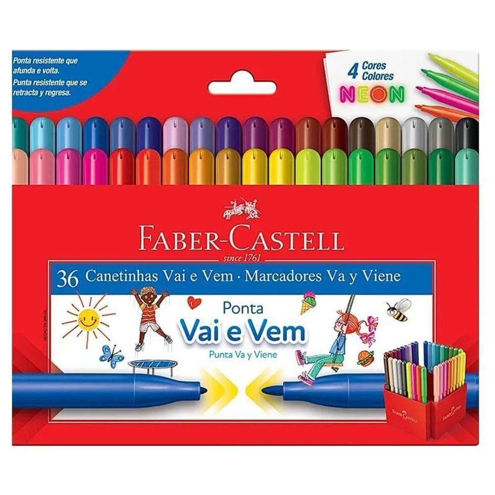 Canetinha Hidrográfica Ponta Vai E Vem 150136vvzf 36 Cores - Faber Castell