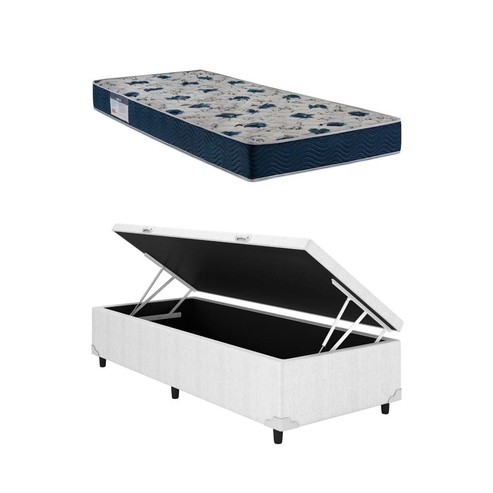 Cama Box Baú Solteiro Branco ISO 60 D28 - Ortobom