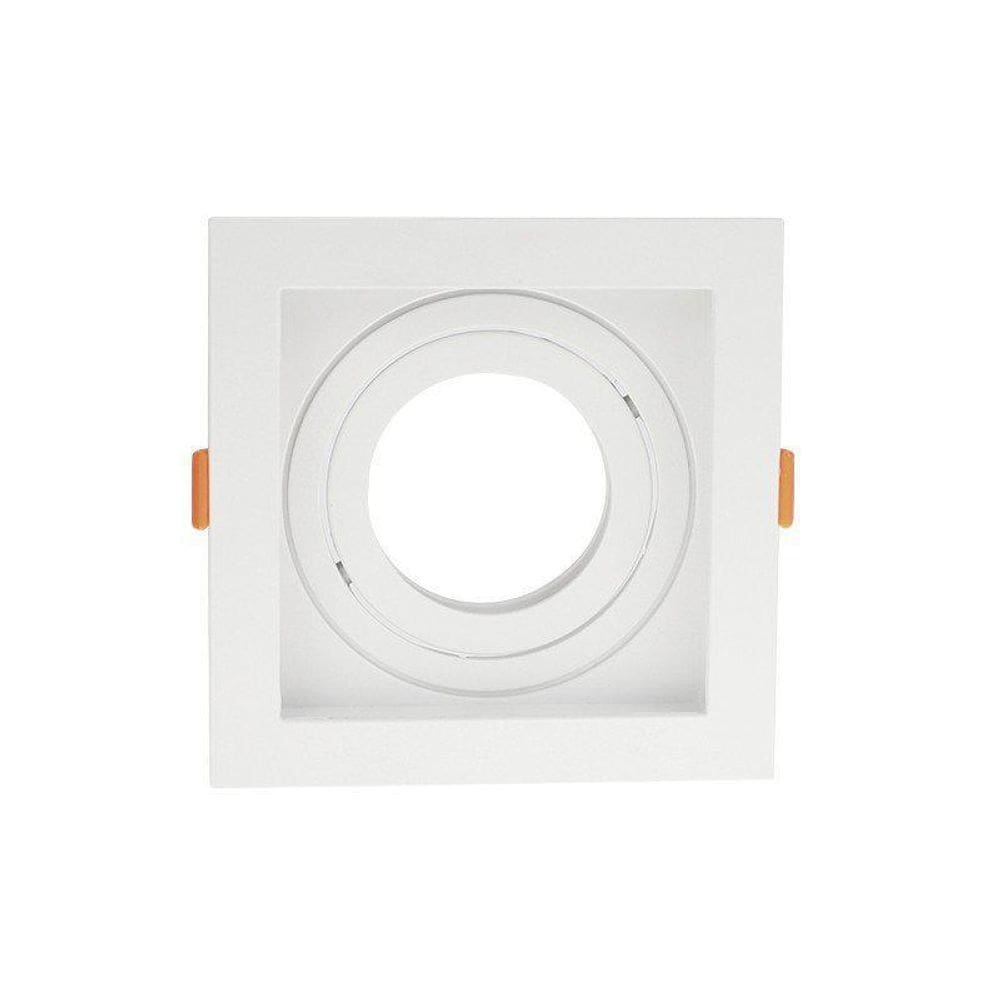 Spot Recuado De Embutir Quadrado Móvel Par 20 Branco Taschib