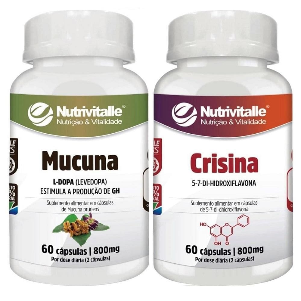 Kit 01 Mucuna 800Mg 60Caps E 01 Crisina 800Mg 60Caps