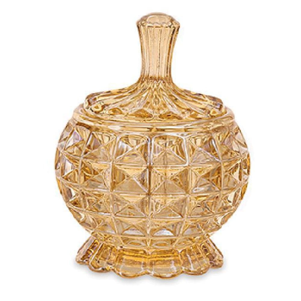 Potiche Mini Pote Ambar Champanhe 12X7Cm Decoração 9671