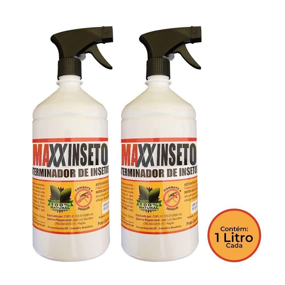 Kit 2 Exterminadores De Insetos Maxxinseto Power 1 Litro - 100% Natural