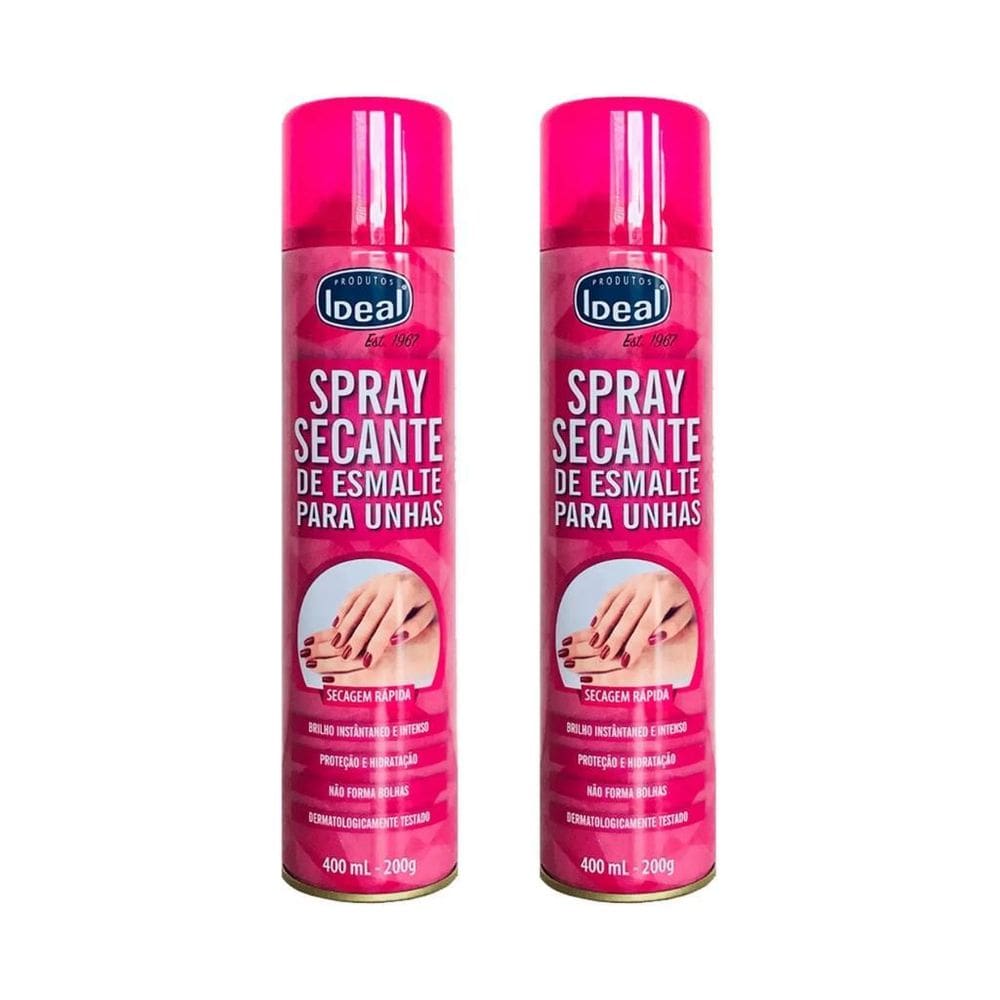 Secante De Esmaltes Spray Ideal 400Ml - Kit Com 2Un