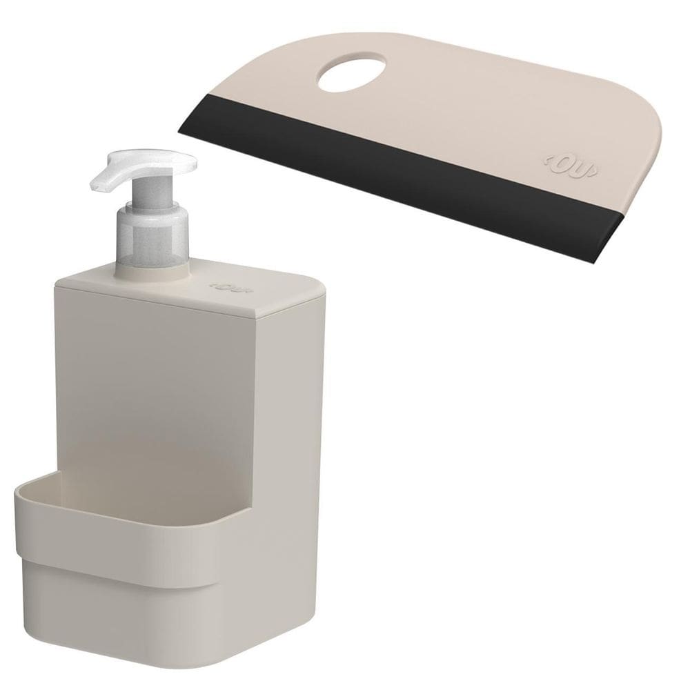 Kit Porta Detergente Dispenser Dosador Rodo Rodinho De Pia