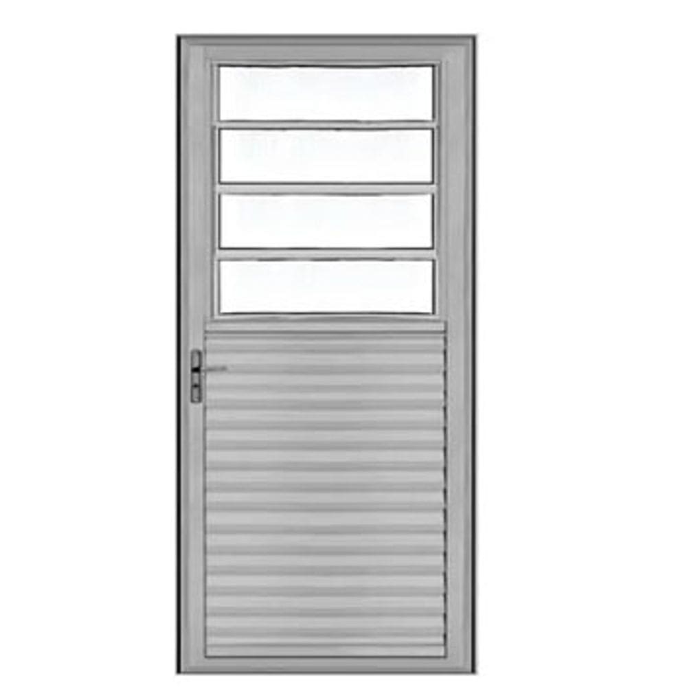 Porta Basculante Aluminio Brilhante 2,10x0,80 Lado Direito