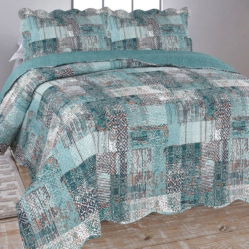 Colcha Cobre Leito Ultrassonic Dupla Face Estampada Queen 240x260cm - Jacareí Petróleo
