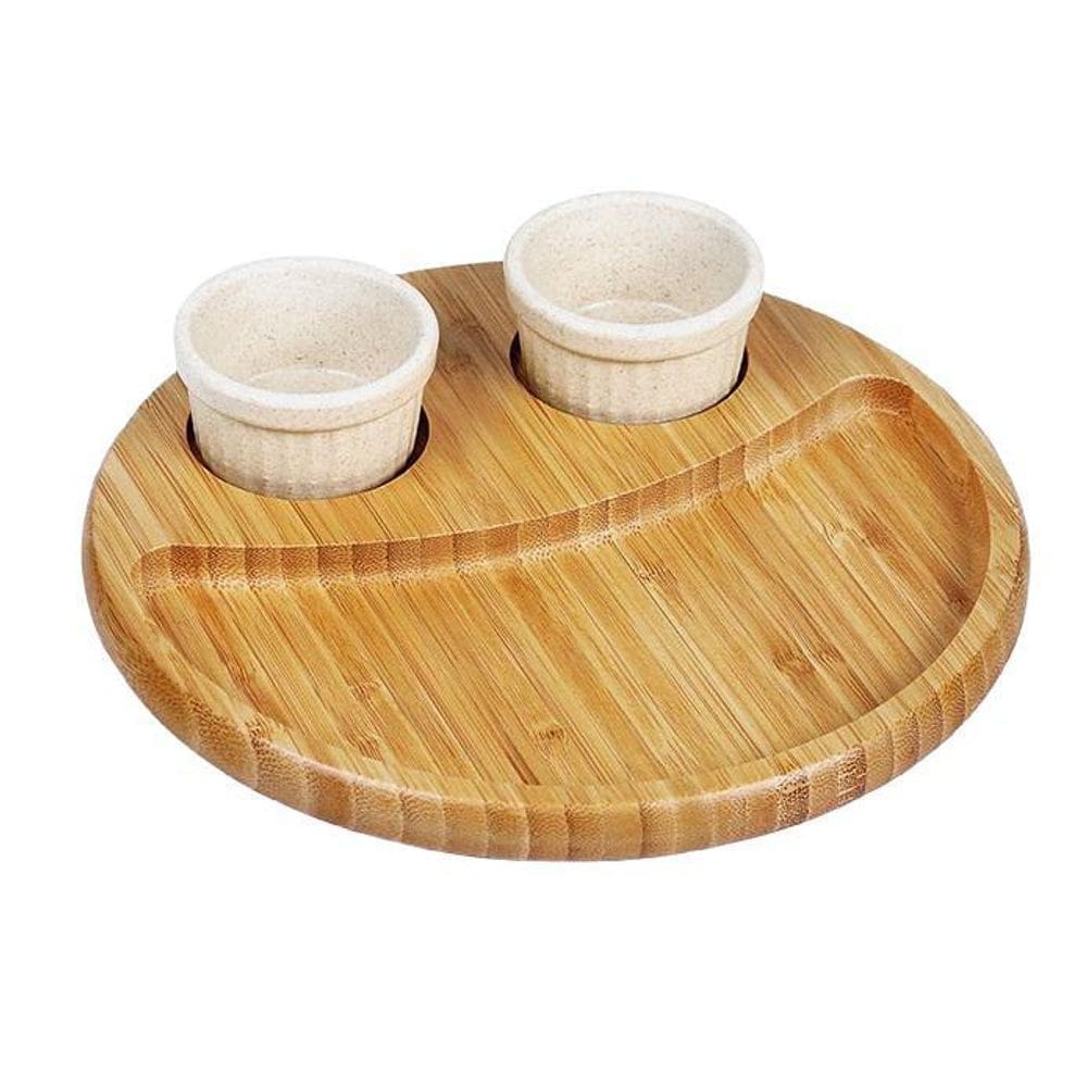 Conjunto Para Petisco Em Bambu - 3 Peças Pd-09323