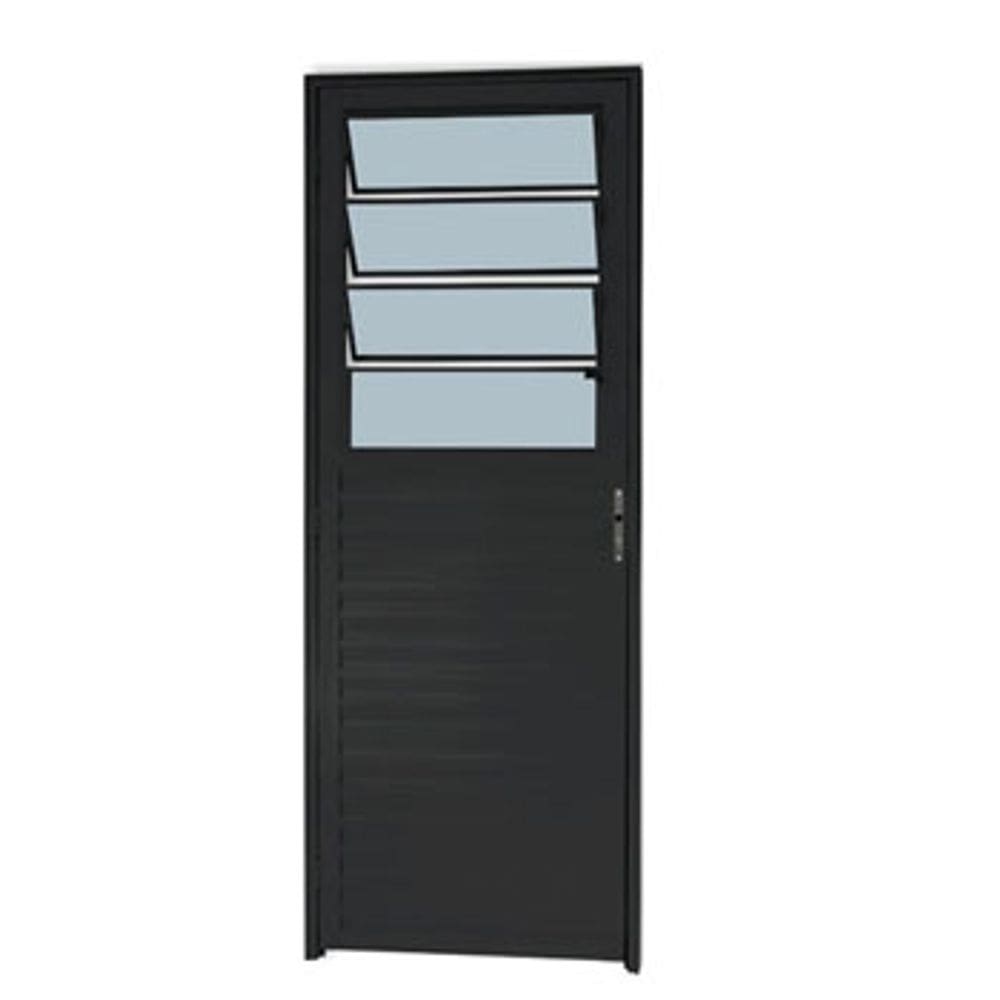 Porta Basculante Aluminio Preto 2,10x0,80 Lado Esquerdo
