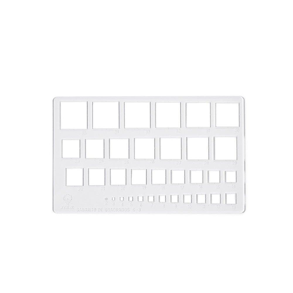 Gabarito De Quadrados Mod D-16 Em Acrílico - Fenix