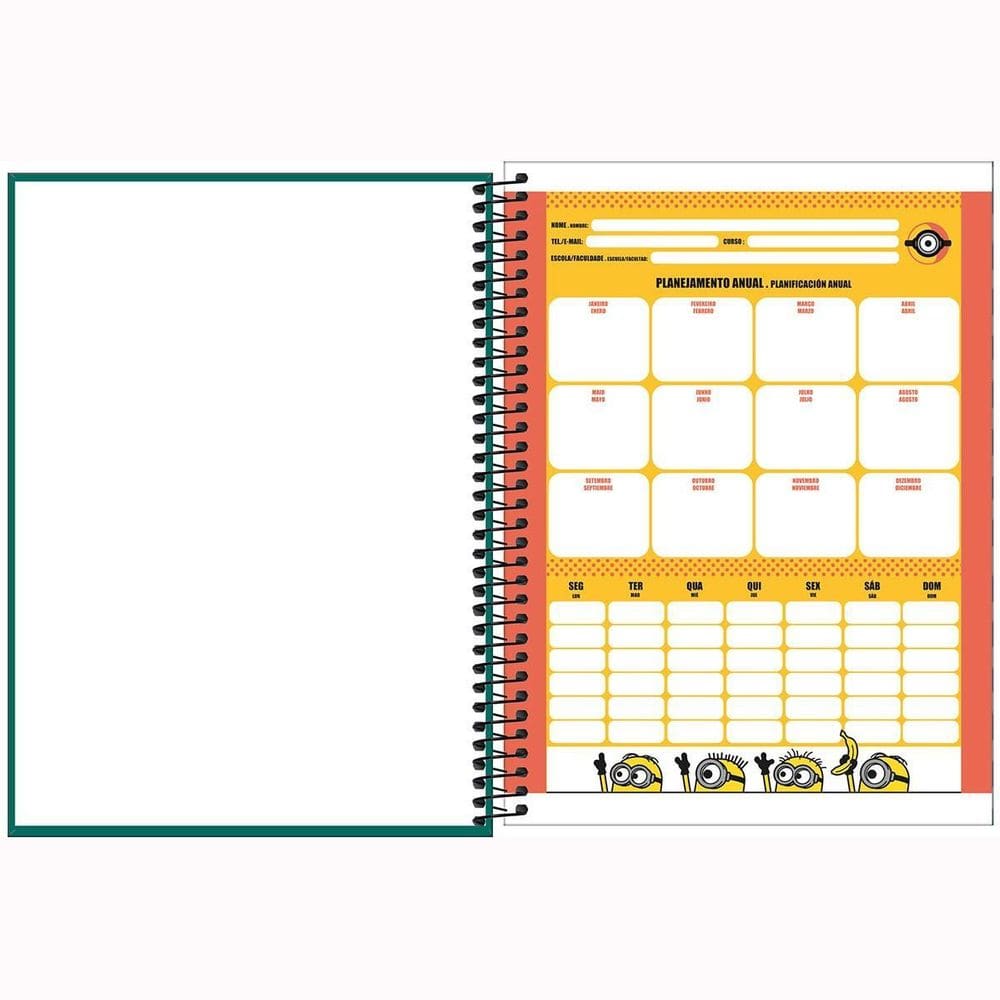 Caderno Universitário Minions Capa Dura 10 Matérias 160Fls
