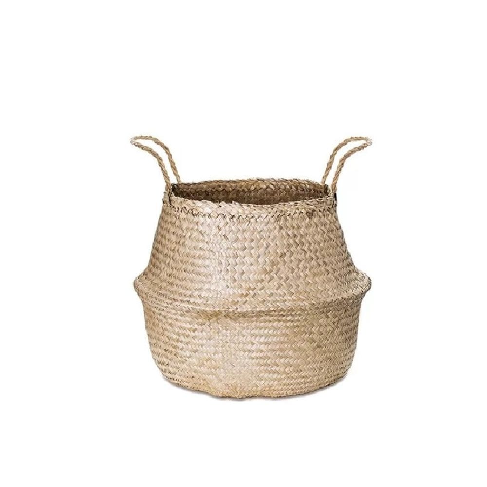 Cesto Ticunas De Seagrass Natural Com Alças - Jolitex