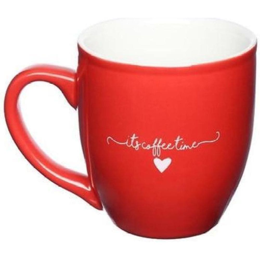 Caneca L`Amour Em Porcelana Vermelha 300Ml Hauskraft