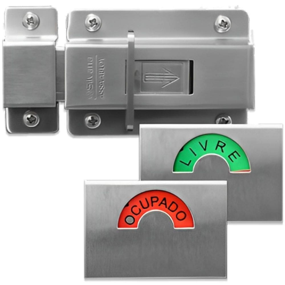 Ferrolho Fecho Tarjeta Fechadura Livre E Ocupado Inox